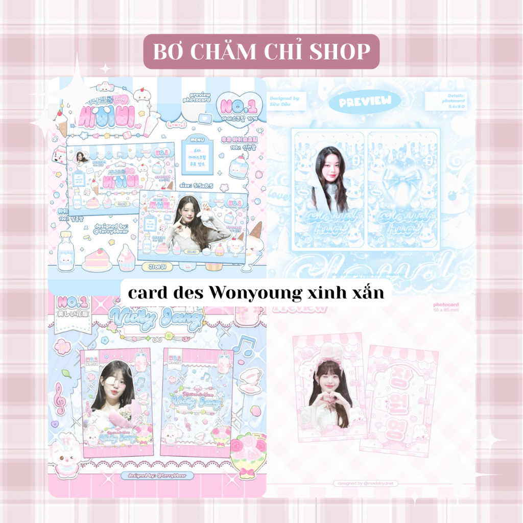 (PHẦN 3) Card des Wonyoung xinh xắn, card des kpop, freebies,...