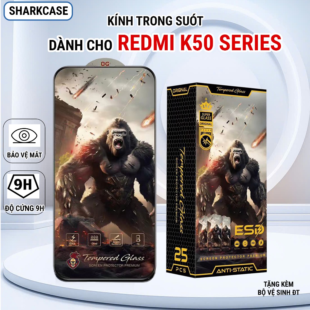 Kính cường lực Redmi K50 Ultra,Gaming,Pro, K50 5G cao cấp full màn trong suốt bảo vệ màn hình dt sha