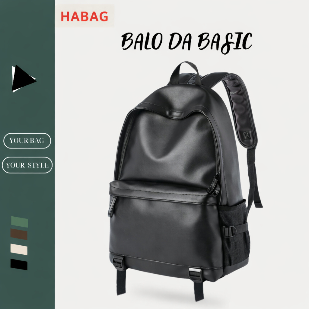 Balo da HAZIN Thời Trang  Ulzzang Hàn Quốc Nam,Nữ Chống Thấm Đựng  Vừa Laptop 16inch Đi Học Đi Chơi