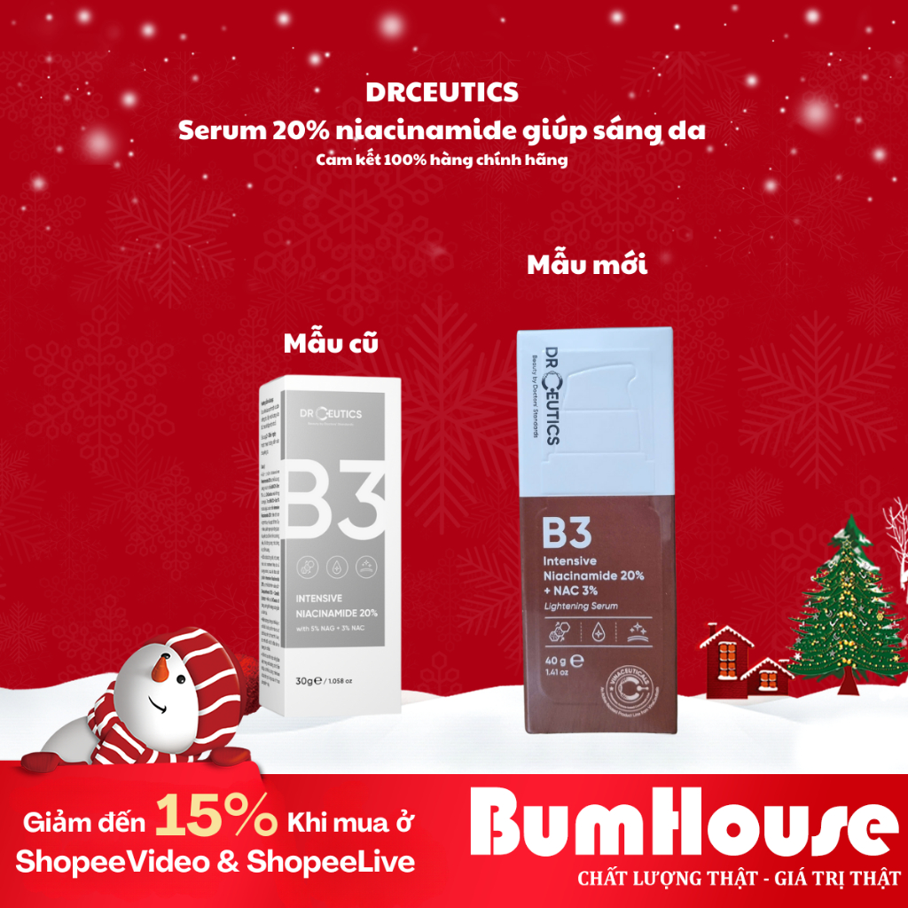 Tinh chất Niacinamide DrCeutics Intensive Niacinamide 20% Mờ Thâm Sáng Da 30g/40g