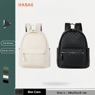 Balo da PU  Hazin đi học đi chơi kiểu dáng Basic cho nam nữ, 38x32x15 cm Backpack da balo BL 661