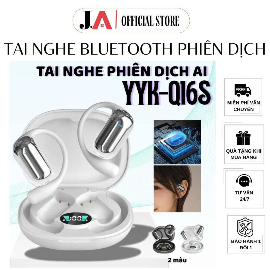 Tai Nghe Phiên Dịch AI Kinganda YYK-Q16S, Tai Nghe Bluetooth Không Dây, Dịch Qua App, Hỗ Trợ Nhiều N