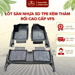 Lót Sàn Nhựa 5D TPE Vinfast VF5 - Lót Sàn Kèm Thảm Rối Cao Cấp, Thiết Kế Chống Thấm Nước, An Toàn