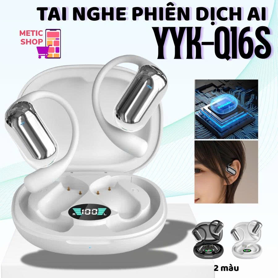 Tai Nghe Phiên Dịch AI Kinganda YYK-Q16S, Tai Nghe Bluetooth Không Dây, Dịch Qua App, Hỗ Trợ Nhiều N