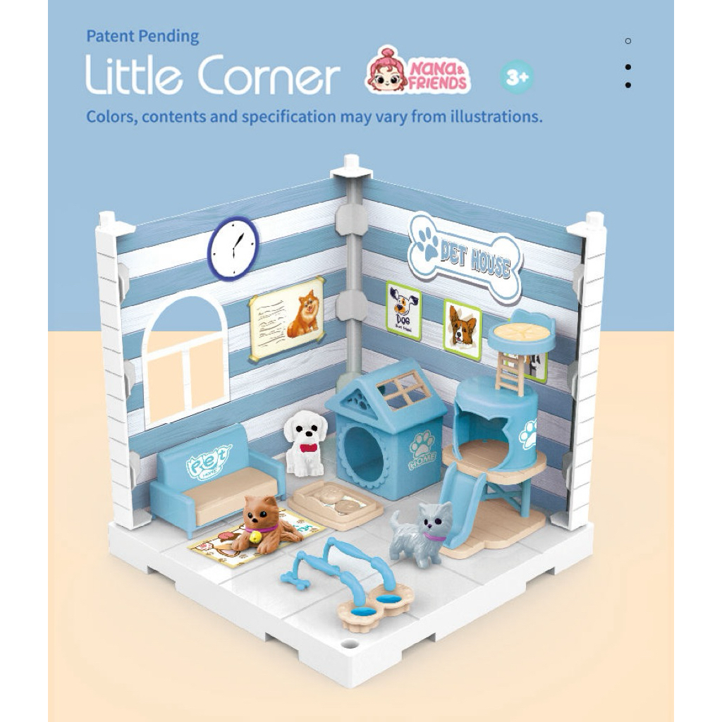 Bộ đồ chơi búp bê Little Corner DIY Pet Shop, bệnh viện thú cưng