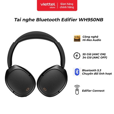 Tai nghe Bluetooth Edifier WH950NB | Công Nghệ Chống Ồn Chủ Động Thông Minh | Hi-Res Audio