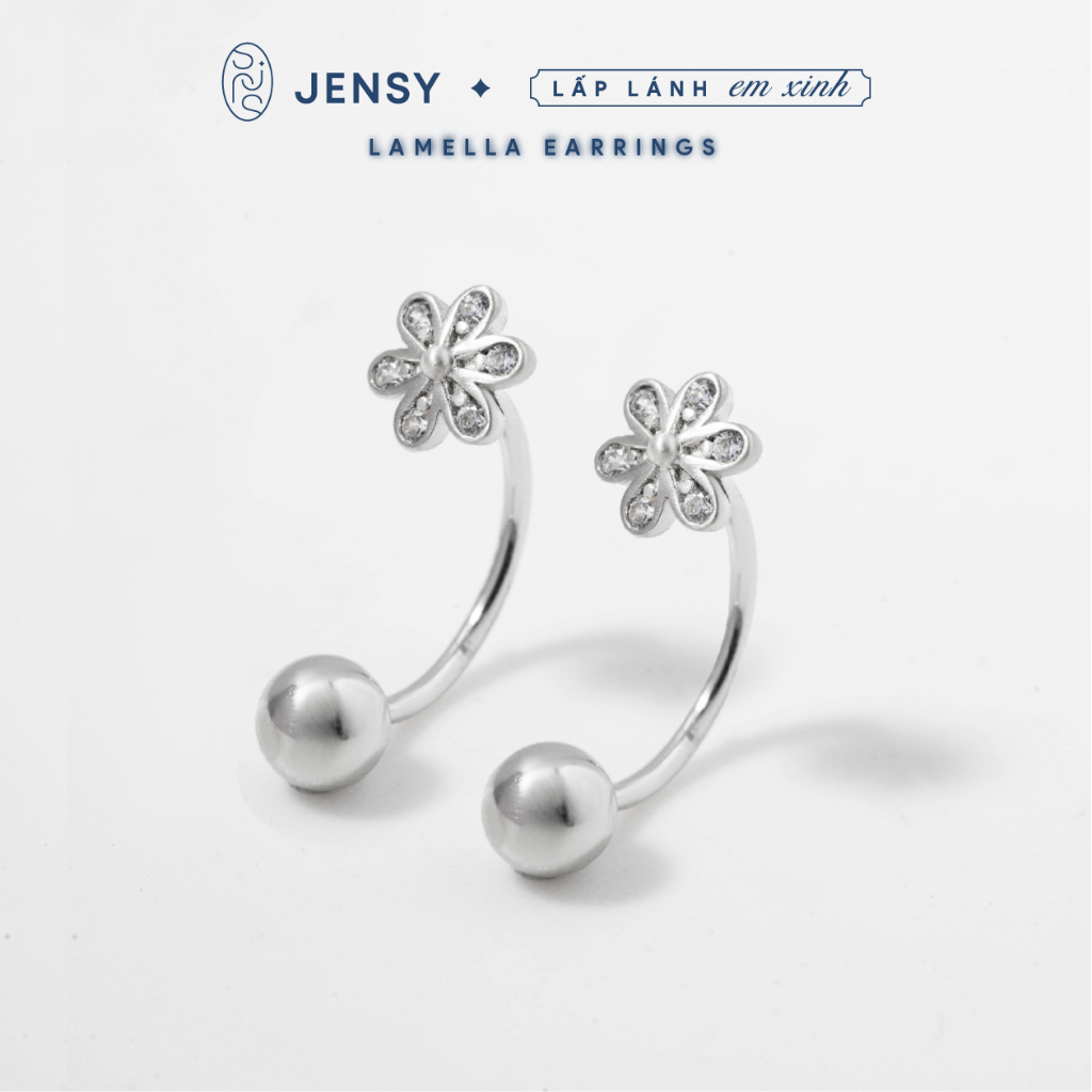 Khuyên Tai Bạc Nữ S925 JENSY "Lamella" BTARG6704. Bông Tai Bạc Nữ S925