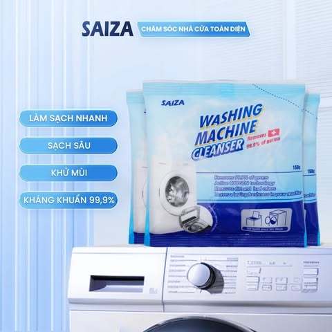 Combo 10 Gói Bột Vệ Sinh Lồng Giặt Saiza - Tẩy lồng giặt, Làm sạch máy giặt khử khuẩn