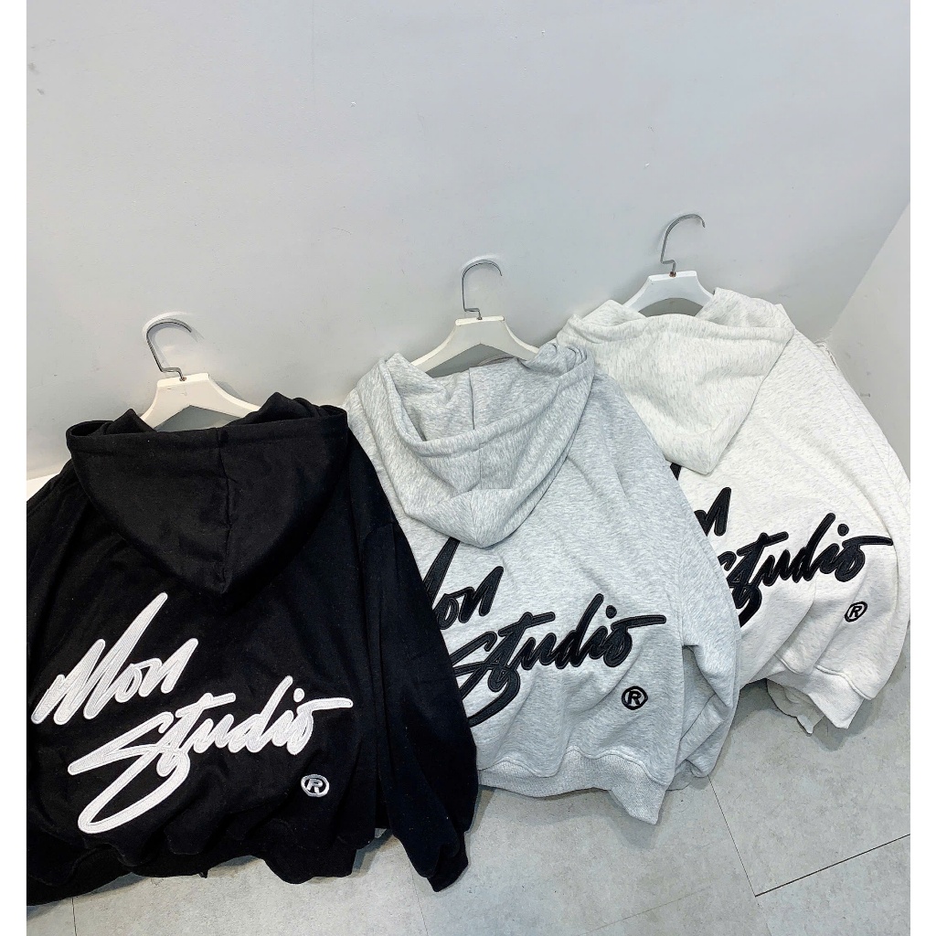[ NỈ ÉP MÙA HÈ MÁT ] Áo Khoác Hoodie Zip Xuân Hè THÊU ĐẮP CAO CẤP MON STUDIO Vải Nỉ Ép, Form Boxy Unisex Nam Nữ. | BigBuy360 - bigbuy360.vn