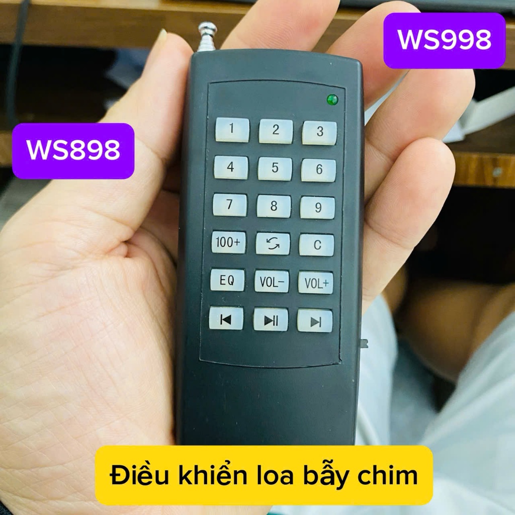 Điều khiển loa bẫy chim WS898 và WS998 (không có pin kèm theo)