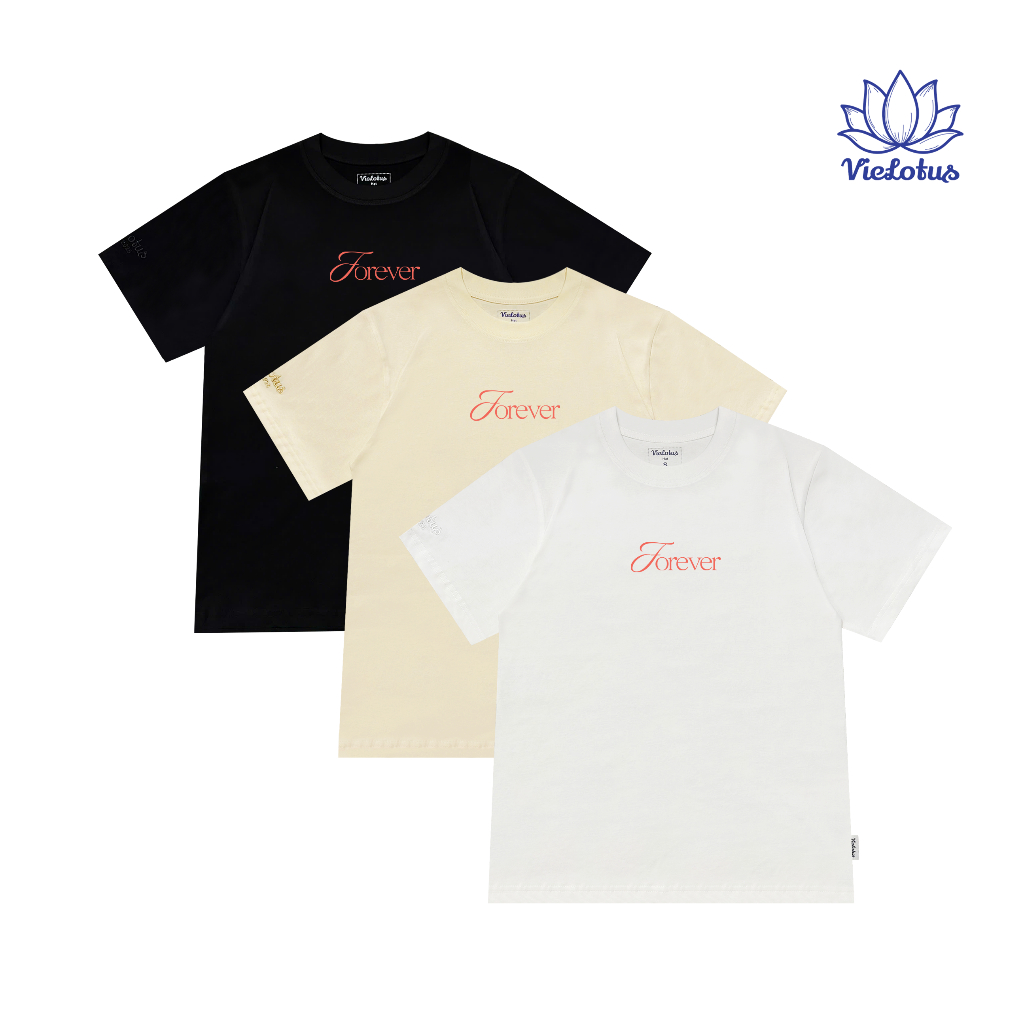 Áo Thun Unisex Local Brand VieLotus 4ever Cotton Nam Nữ Cổ Tròn