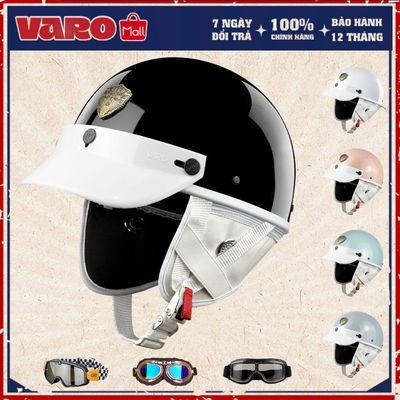 Mũ Bảo Hiểm Varo N120 Pug Ver.2 - White cao cấp phong cách Nhật Bản - Đủ màu