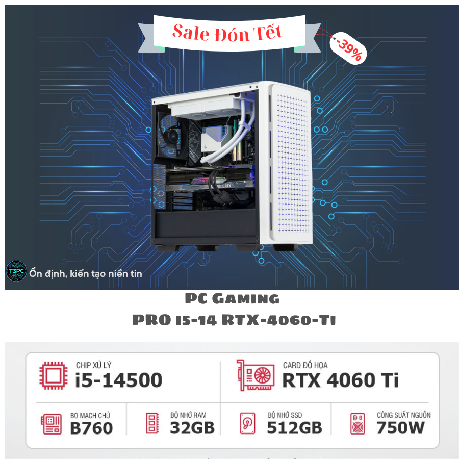 PC Gaming  PRO i5-14 RTX-4060-Ti
