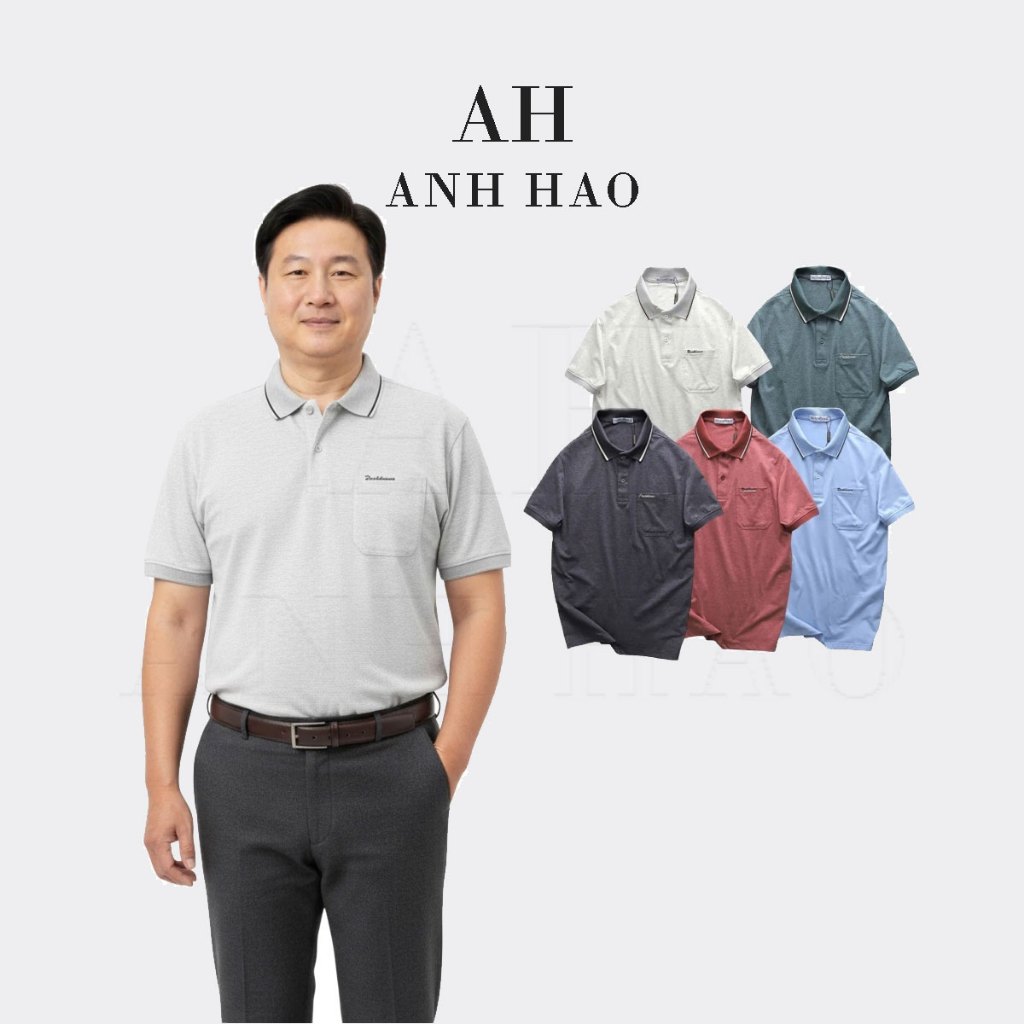 Áo thun POLO nam có cổ chất cotton muối cao cấp - Pack túi VN | AH Studio