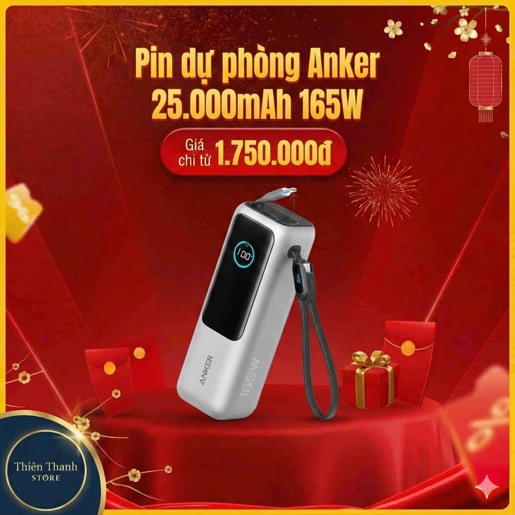 Pin sạc dự phòng Anker Prime 25.000mAh 165W