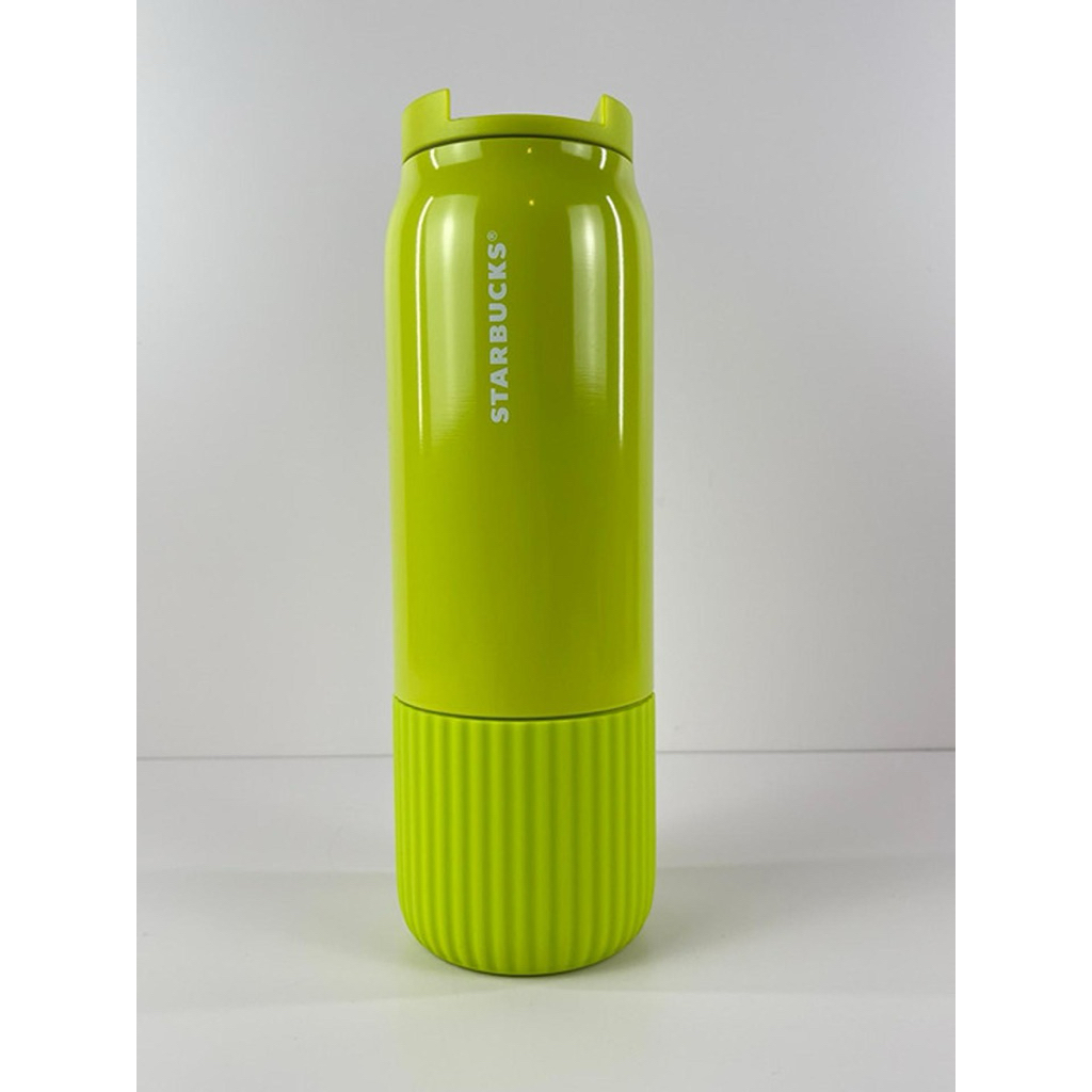 [🇺🇸 Hàng Mỹ] Bình giữ nhiệt Starbucks Starbucks 20oz Vibrant Yellow Lime Pleated SS Bottle Tumbler w