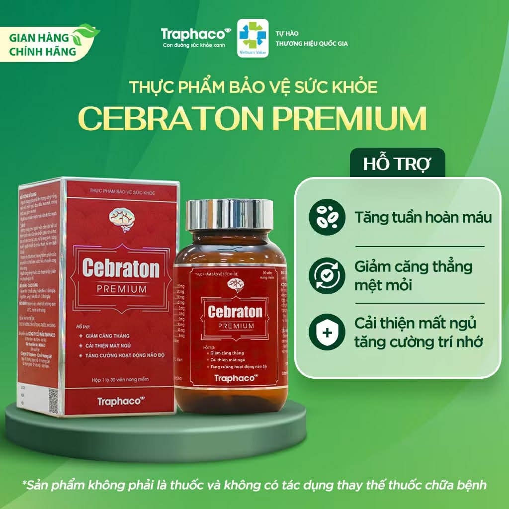 Thực Phẩm Bảo Vệ Sức Khoẻ Cebraton Premium Traphaco (lọ 30v)