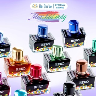 Mực bút máy Hero không bay màu không lắng cặn lọ 40ml, Mực chất lượng cao, Mực nước, Mực bơm