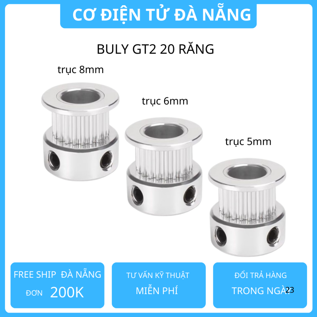 Puly Dây Đai GT2 20 răng Bánh răng Pulley Puli Buly Buli Bánh đai