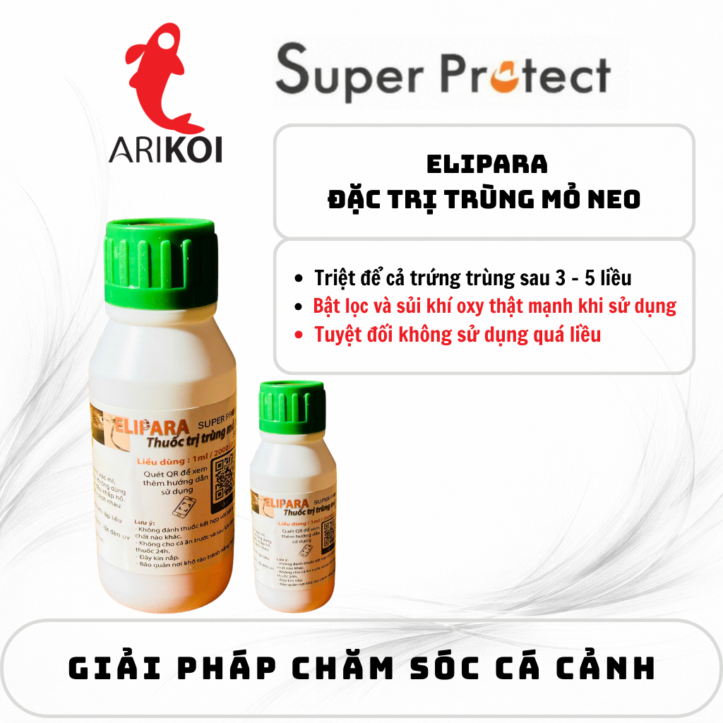 Dung dịch xử lý trùng mỏ neo trên cá cảnh Elipara cho cá chép Koi, phi tần, cá vàng, cá rồng lọ 50ml