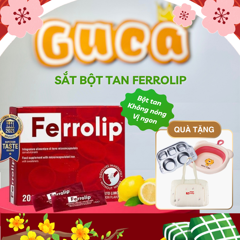 [6h Tặng 1h]Sắt bột,Sắt sinh học Ferrolip liposome tan ngay trong miệng bổ sung sắt cho mẹ bầu người thiếu máu thiếu sắt