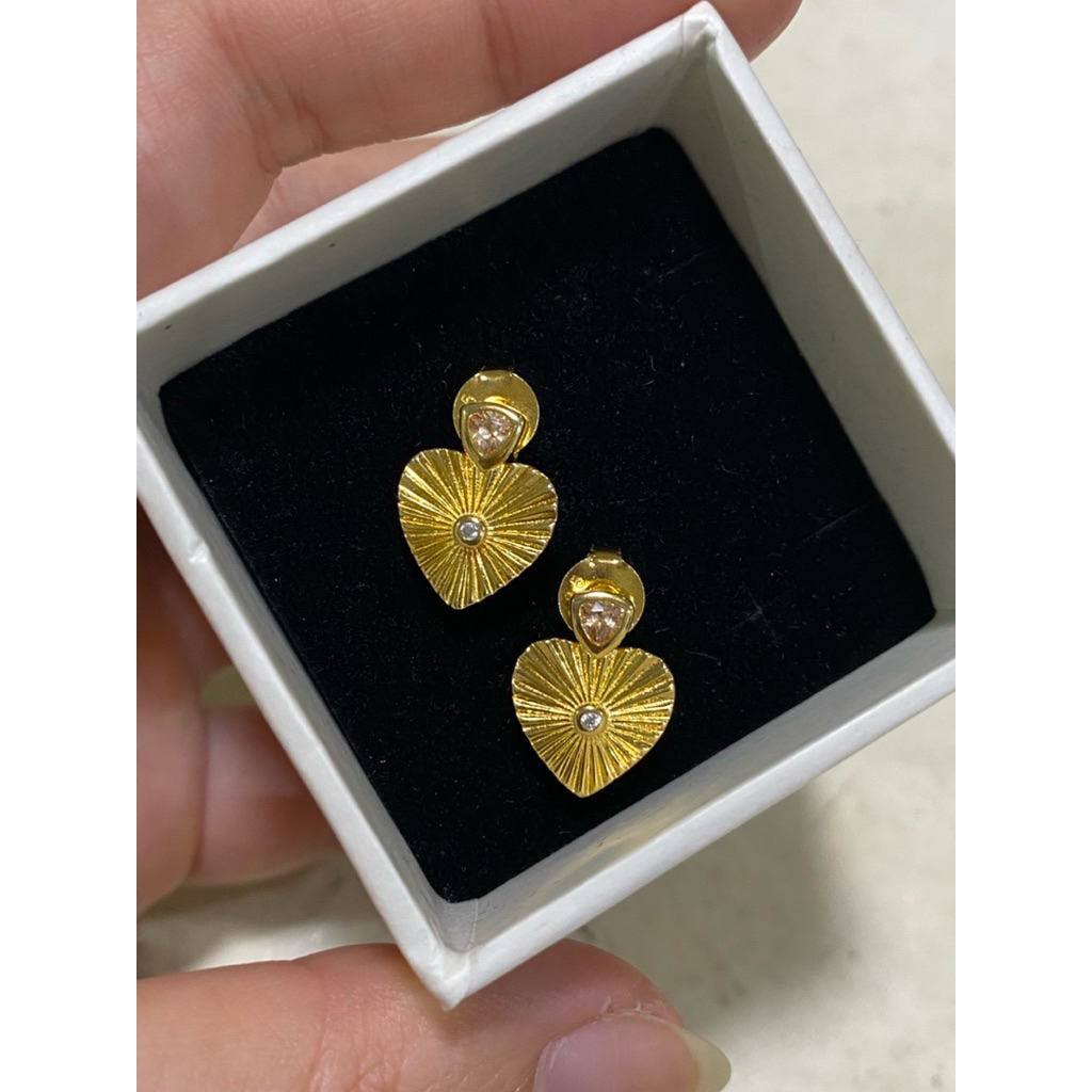 <Xả kho> Bông tai bạc S925 pnj xi vàng mới 100% nguyên hộp