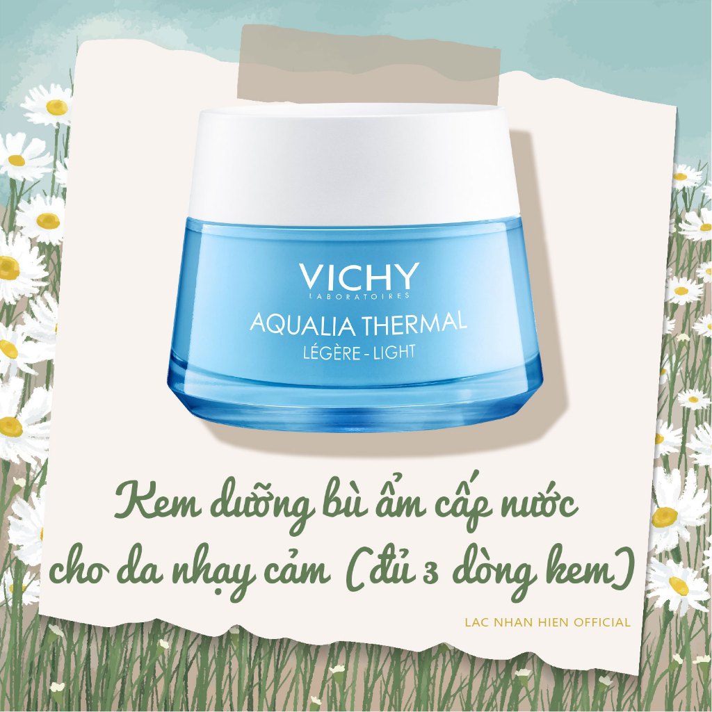 [Pháp nội địa] Kem dưỡng ẩm cấp nước Vichy - Vichy Aqualia Thermal Gel Creme/Legere/Riche - Da nhạy 
