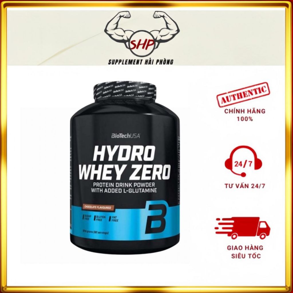 Sữa tăng cơ BioTechUSA Hydro Whey Zero Hỗ Trợ Tăng Cơ Giảm Mỡ, 4 Lbs (1,816 Kg)