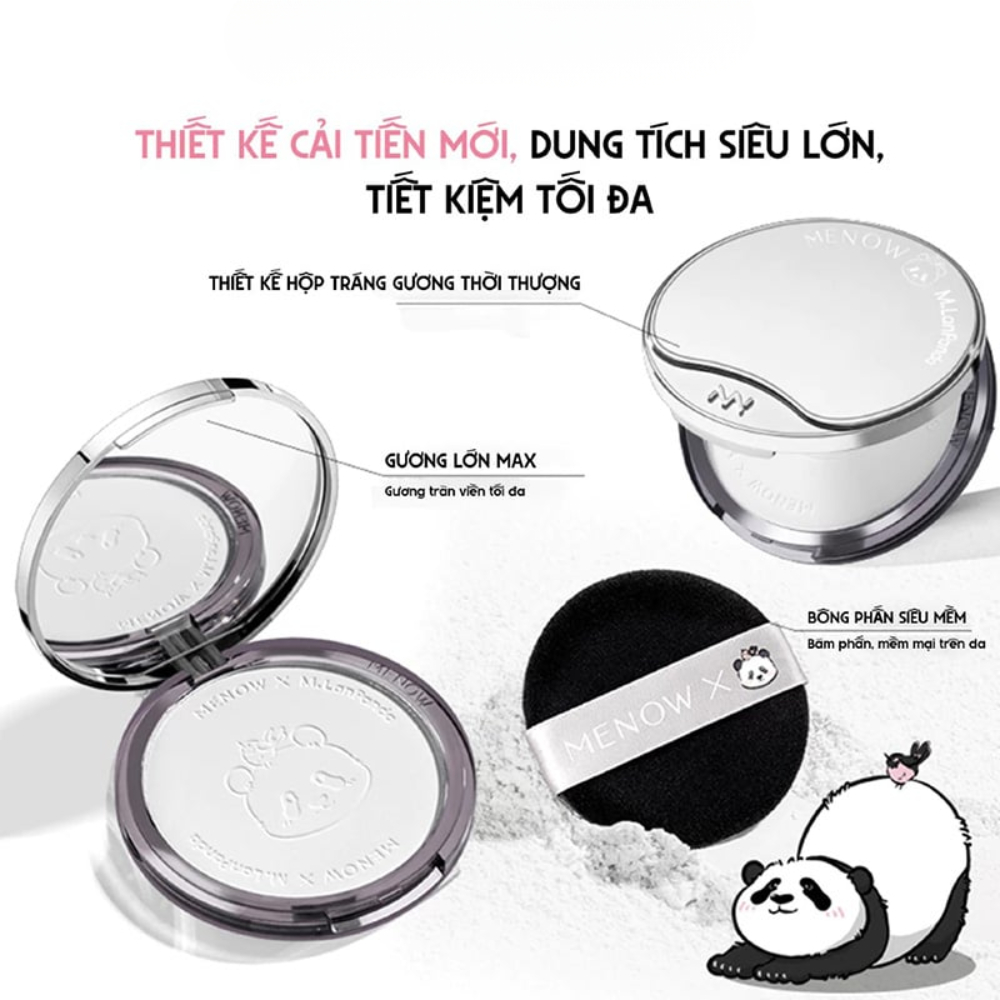 Ảnh 20 của Phấn phủ Menow dạng nén thủy tinh, bản Việt Nam đặc biệt, mỏng nhẹ tự nhiên