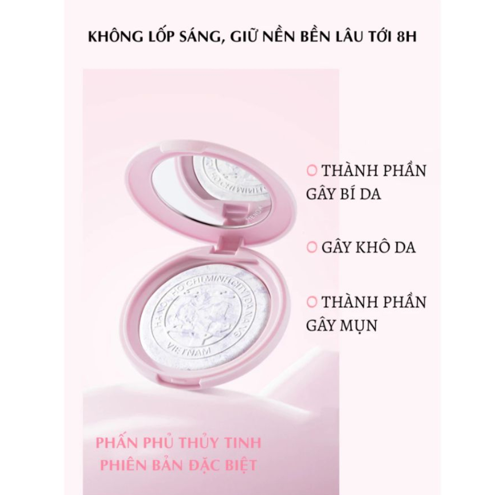 Ảnh 18 của Phấn phủ Menow dạng nén thủy tinh, bản Việt Nam đặc biệt, mỏng nhẹ tự nhiên
