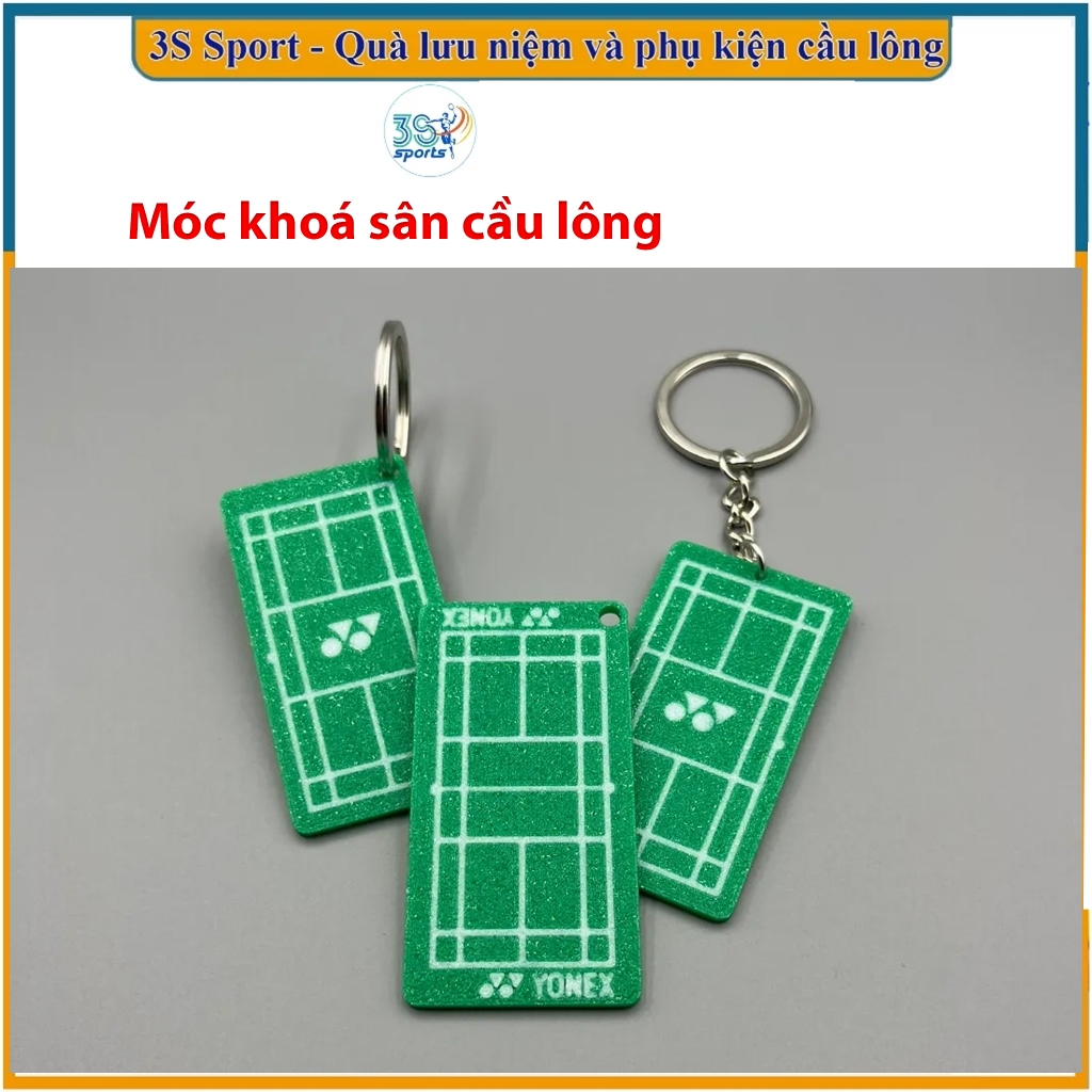 🏸 Móc Khóa Sân Cầu Lông In 3D Độc Đáo - Phụ Kiện Yonex Mini Siêu Chất - Quà Lưu Niệm 3S Sport