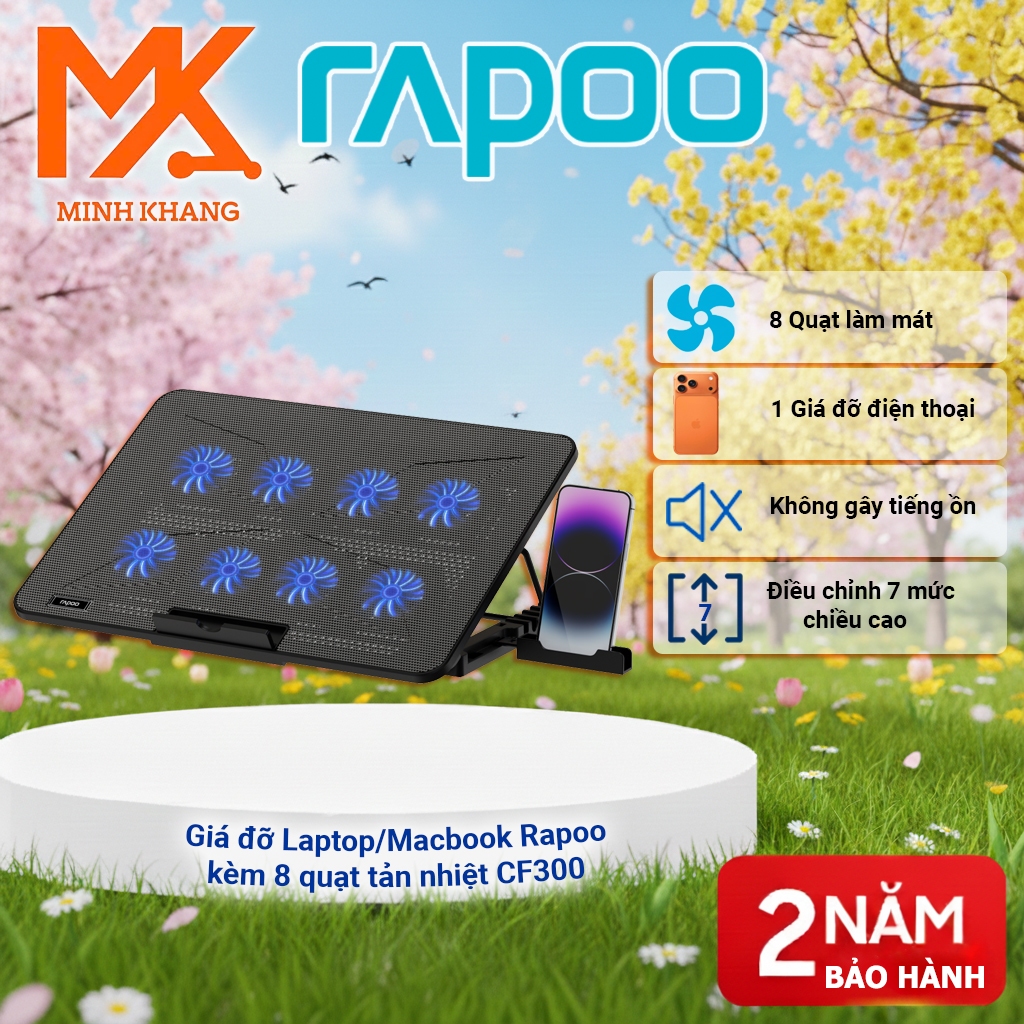 [CHÍNH HÃNG] Rapoo CF Series – Đế Tản Nhiệt Laptop Văn Phòng & Gaming (CF100/CF200/CF300)