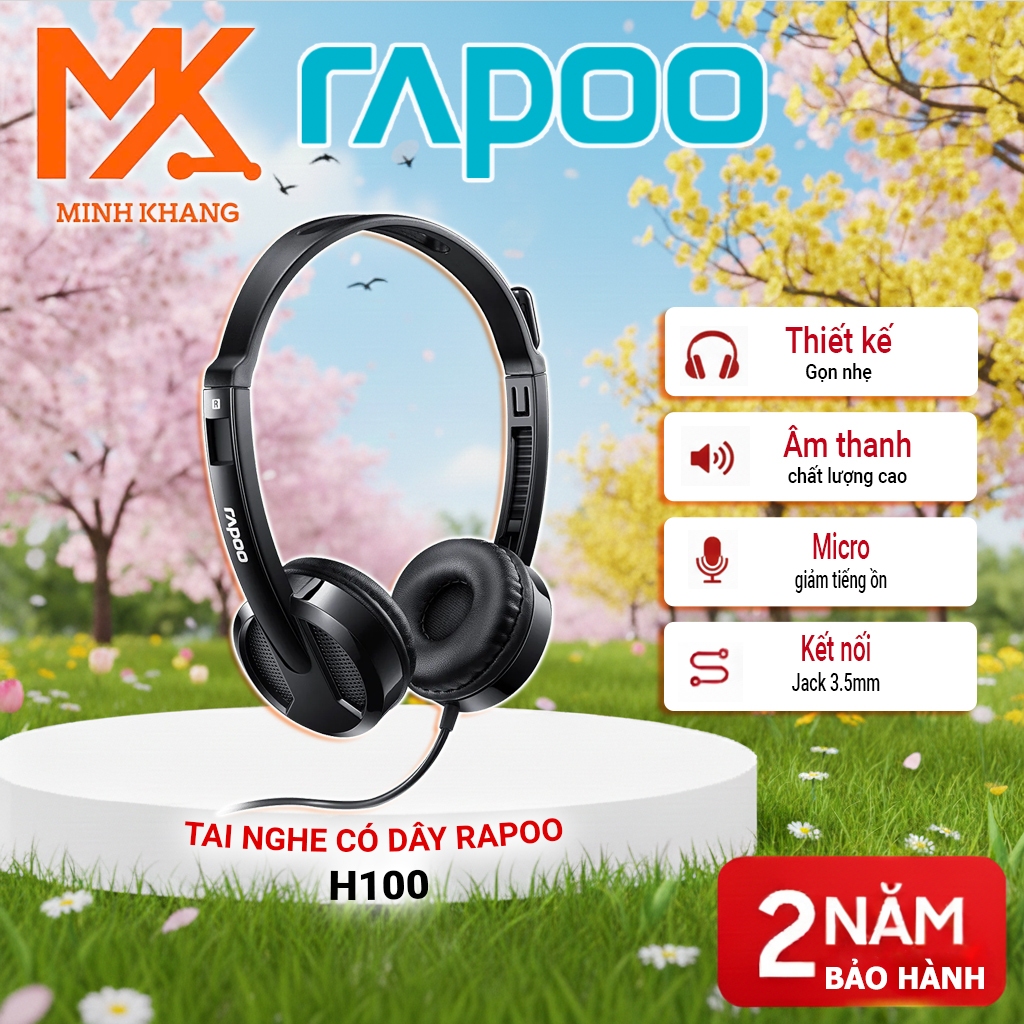 Tai Nghe Rapoo Có Dây H100/H120, Không dây H200 – Jack 3.5mm, Jack USB, Bluetooth – Tương Thích Nhiề