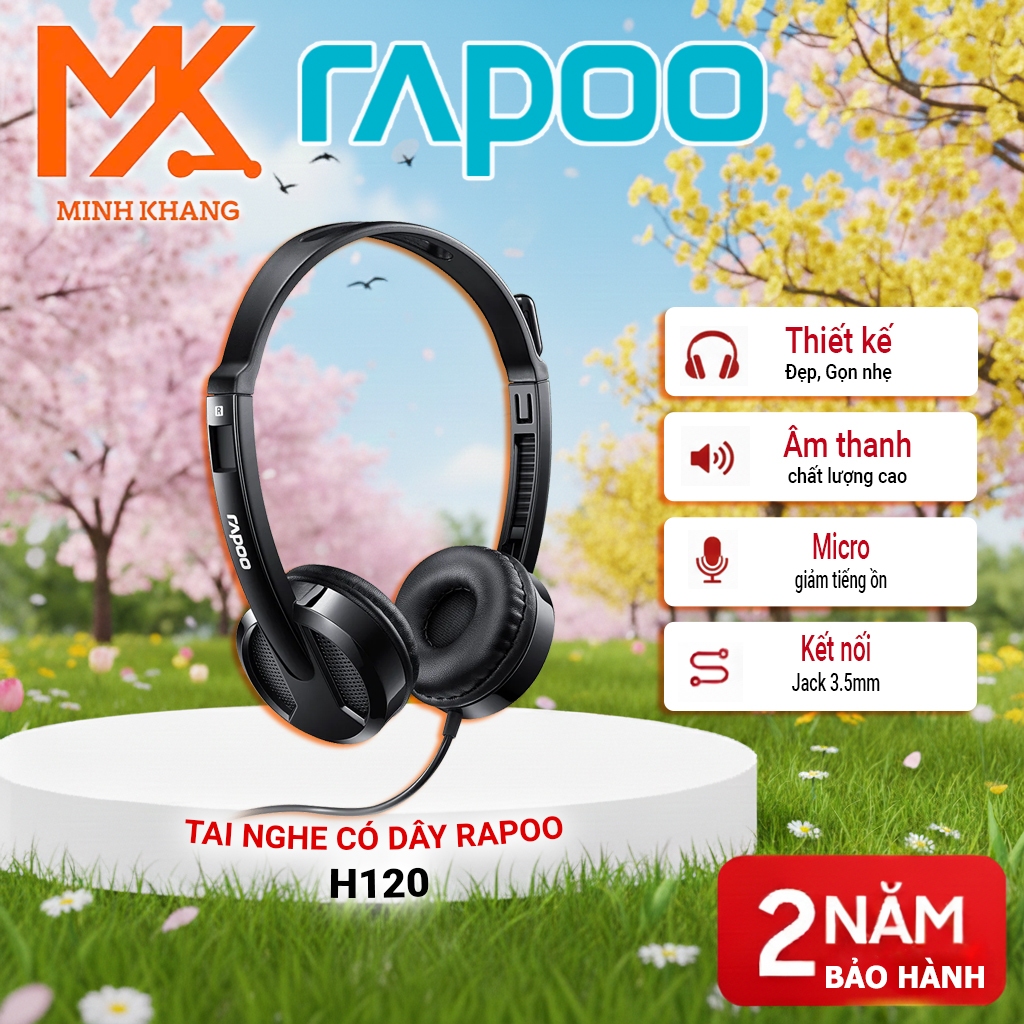 Tai Nghe Có Dây USB Rapoo H120 , H200 Bluetooth –Âm Thanh Nổi, Mic Rõ Nét, Dành Cho Học Sinh,  Văn P