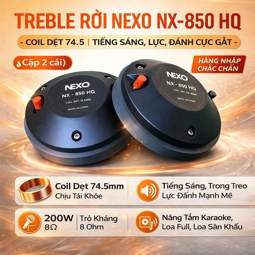 Loa Treble Rời 850 Nexo, Coil Dẹp 74.5 Hàng Nhập 2 cái, tiếng sáng, âm thanh chất lượng