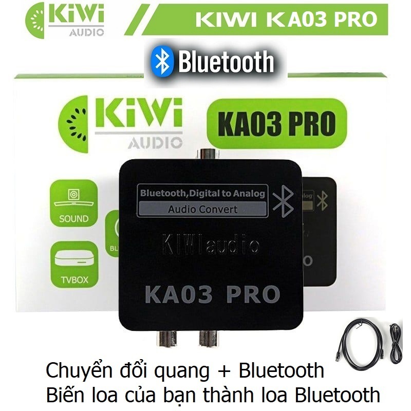Kiwi KA03 Pro Bluetooth / Kiwi KA03 Bộ chuyển đổi âm thanh từ Optical Sang Analog - Bảo Hành 12 Thán
