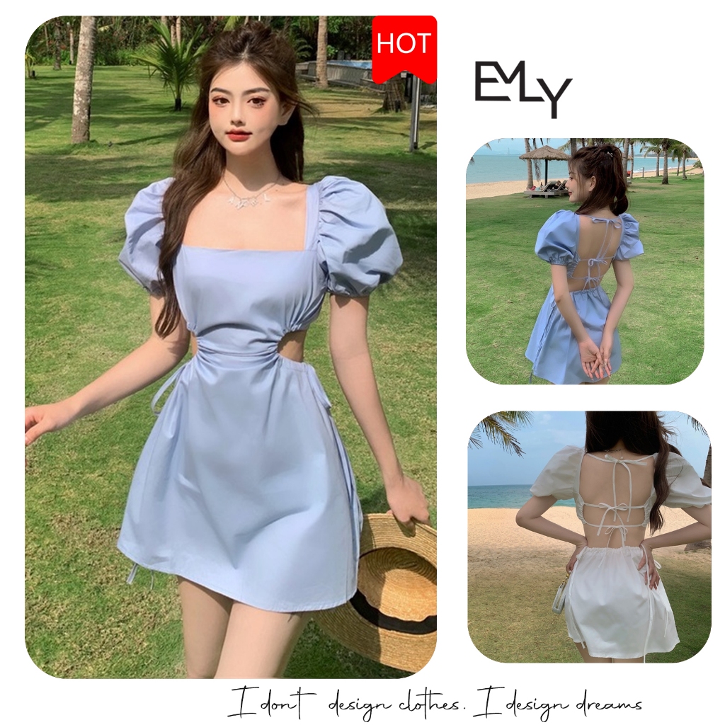 Đầm dáng a tay bồng mini Emilyshop