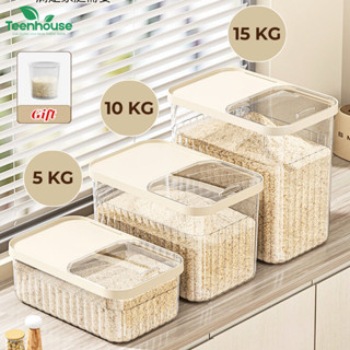 (SẴN) Thùng Đựng Gạo Nắp Trượt Thông Minh Đậy Kín Chống Côn Trùng Chất Liệu Nhựa PP Cao Cấp 5-10-15kg