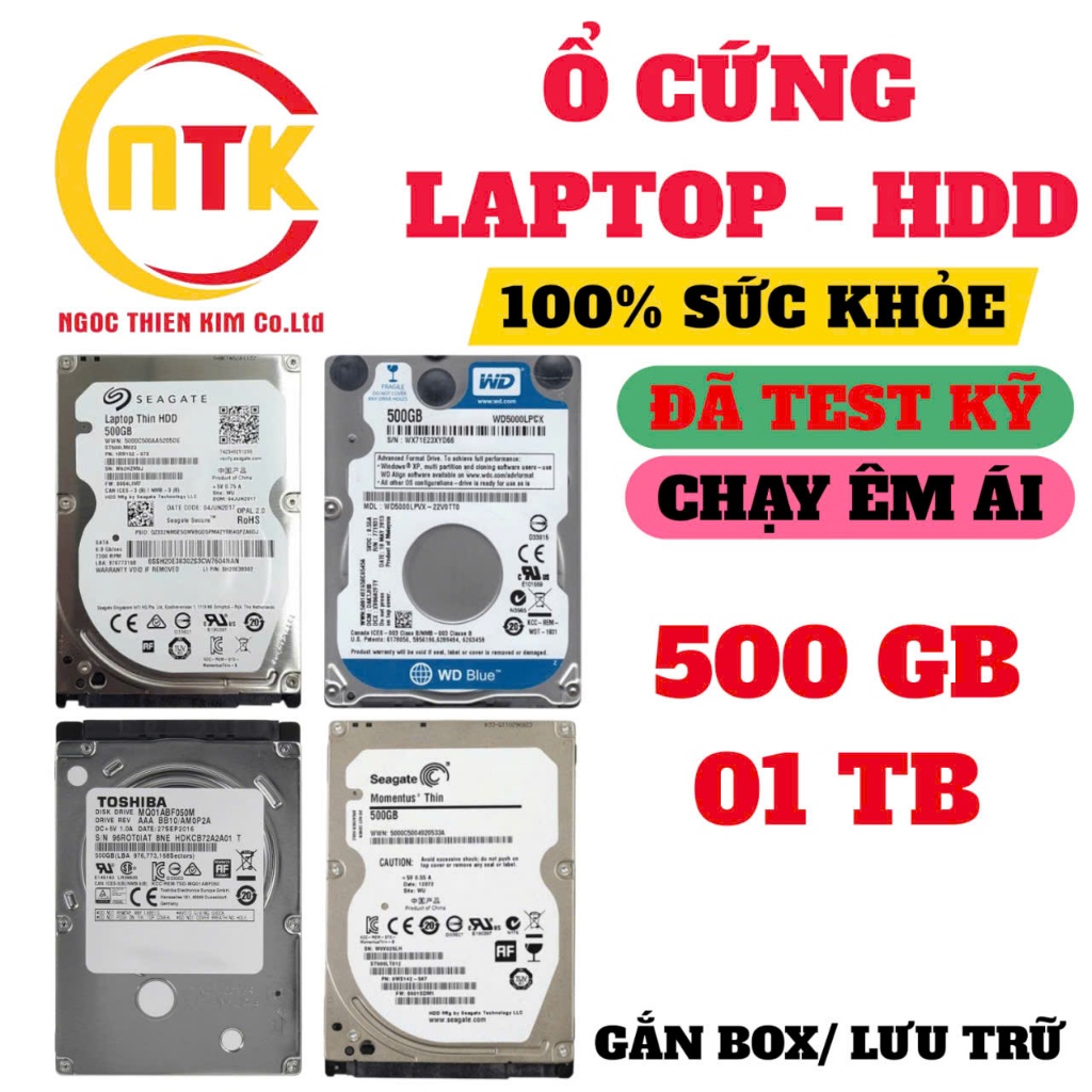 Ổ CỨNG LATOP HDD 01 TB, 500GB CÁC HÃNG: WD, SEAGATE, TOSHIBA,... BẢO HÀNH 01 THÁNG