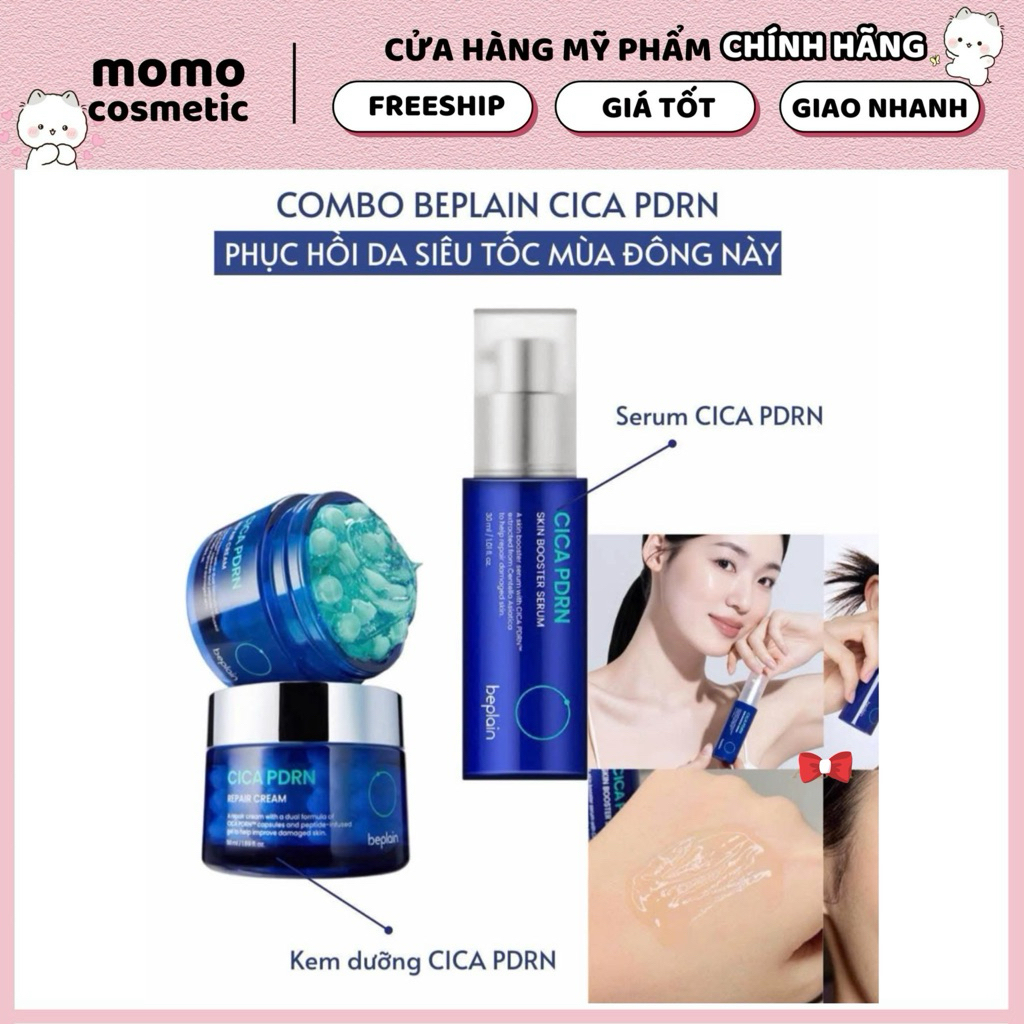 Bộ dưỡng phục hồi, căng bóng da Beplain Cica PDRN