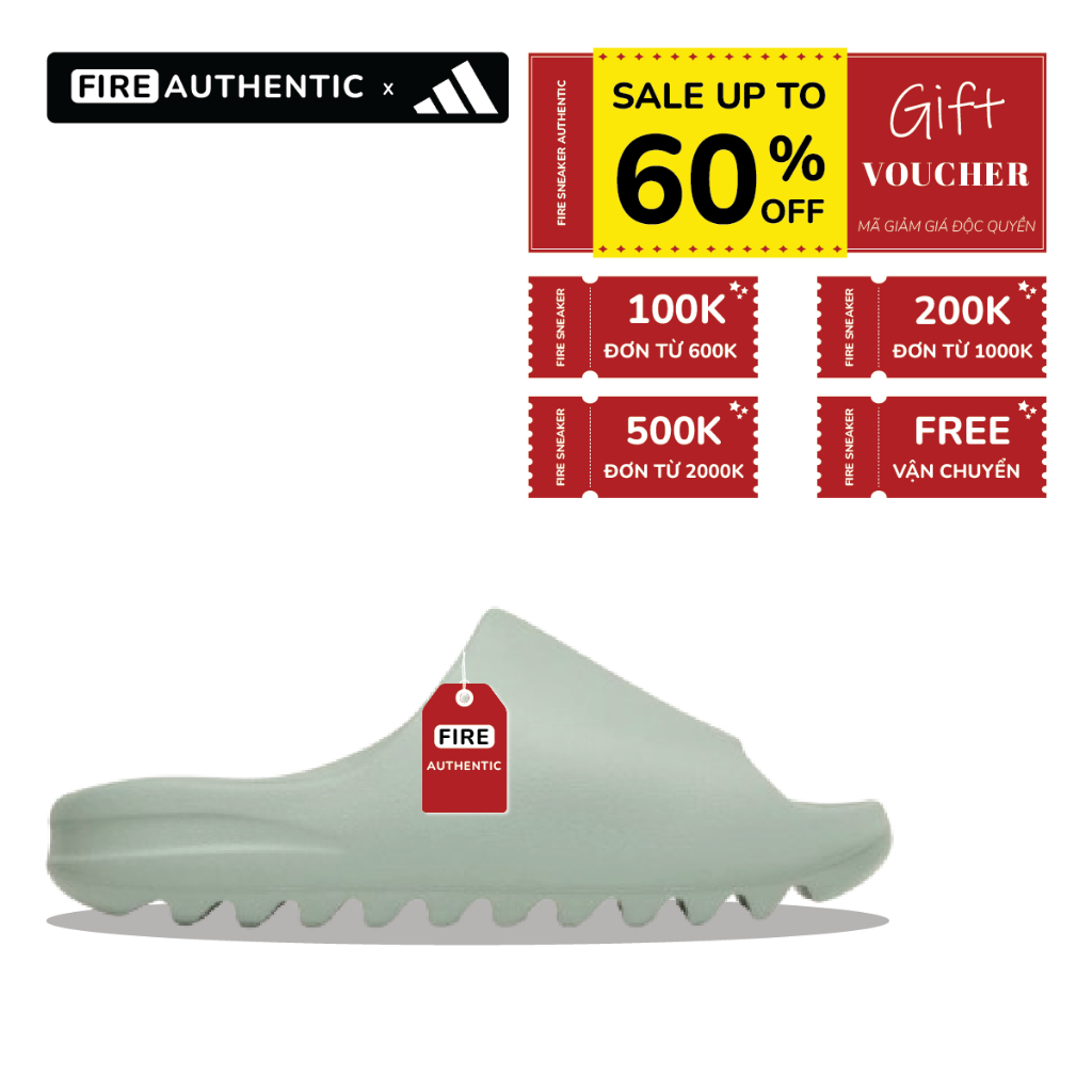 | Fire Authentic | Dép Adidas Slide 'Salt' ID5480, Dép Cao Su Đi Biển