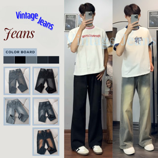 [DEAL MỞ BÁN] Quần Jean Nam Ống Rộng Màu Trắng Be Tôn Dáng Form Unisex, Quần Bò Nam Dáng Đứng Vải Demin Phong Cách Smoke