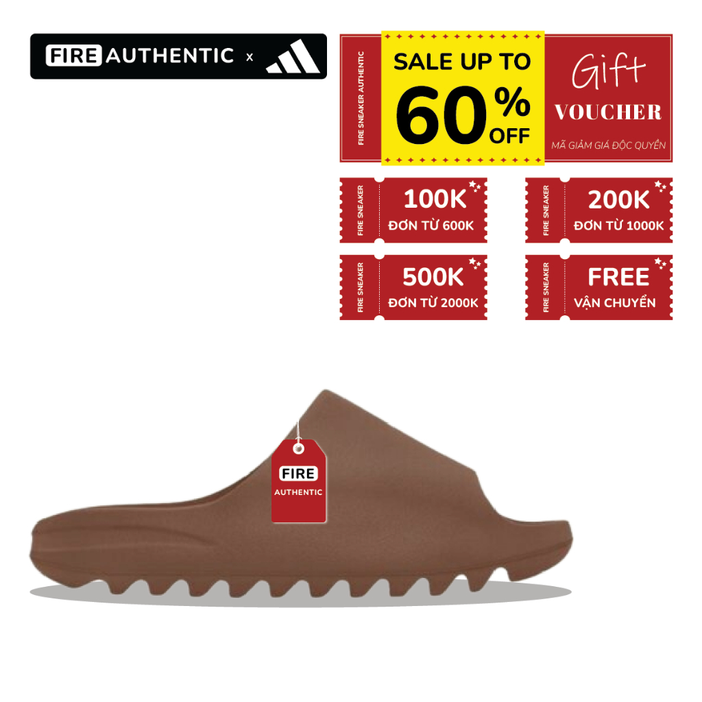 | Fire Authentic | Dép Adidas Slide ‘Flax’ FZ5896, Dép Cao Su Đi Biển