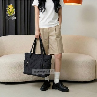 Túi vải phao phom to tote đeo vai nữ phao bông đi học đựng sách học sinh sinh viên unisex nam nữ phối đồ