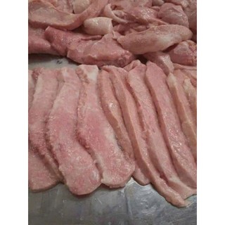 Vú heo thái lát chưa ướp. khay 500g (giao hỏa tốc)