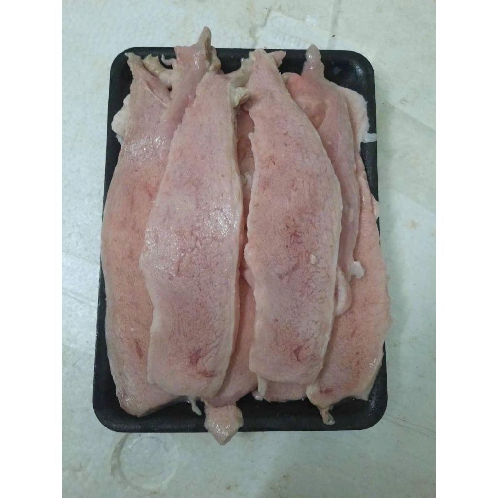 Vú heo thái lát chưa ướp. khay 500g (giao hỏa tốc)