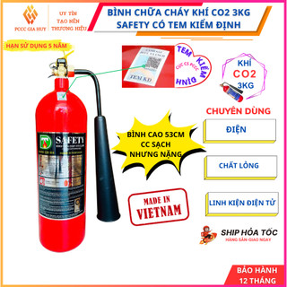 {Có kiểm định}Bình chữa cháy khí CO2 3kg có kiểm định-Chuyên điện-Chữa cháy sạch