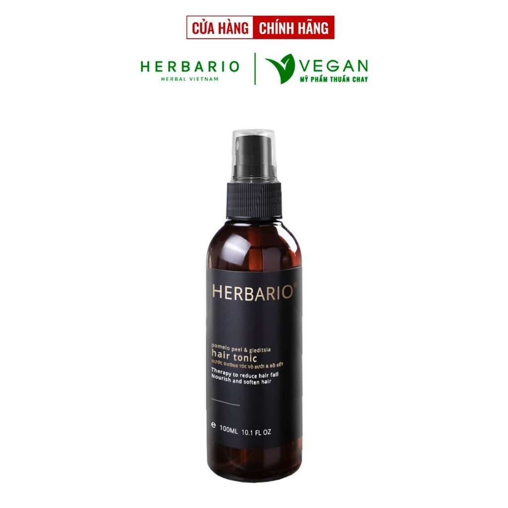 Nước xịt dưỡng tóc Vỏ Bưởi và Bồ Kết Herbario 100ml (pomelo peel & gleditsia) VEGAN - thuần chay