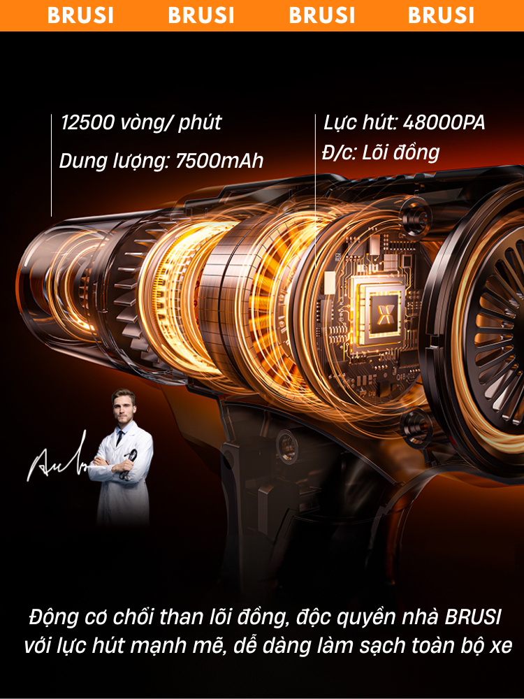 Máy hút bụi cầm tay BRUSI