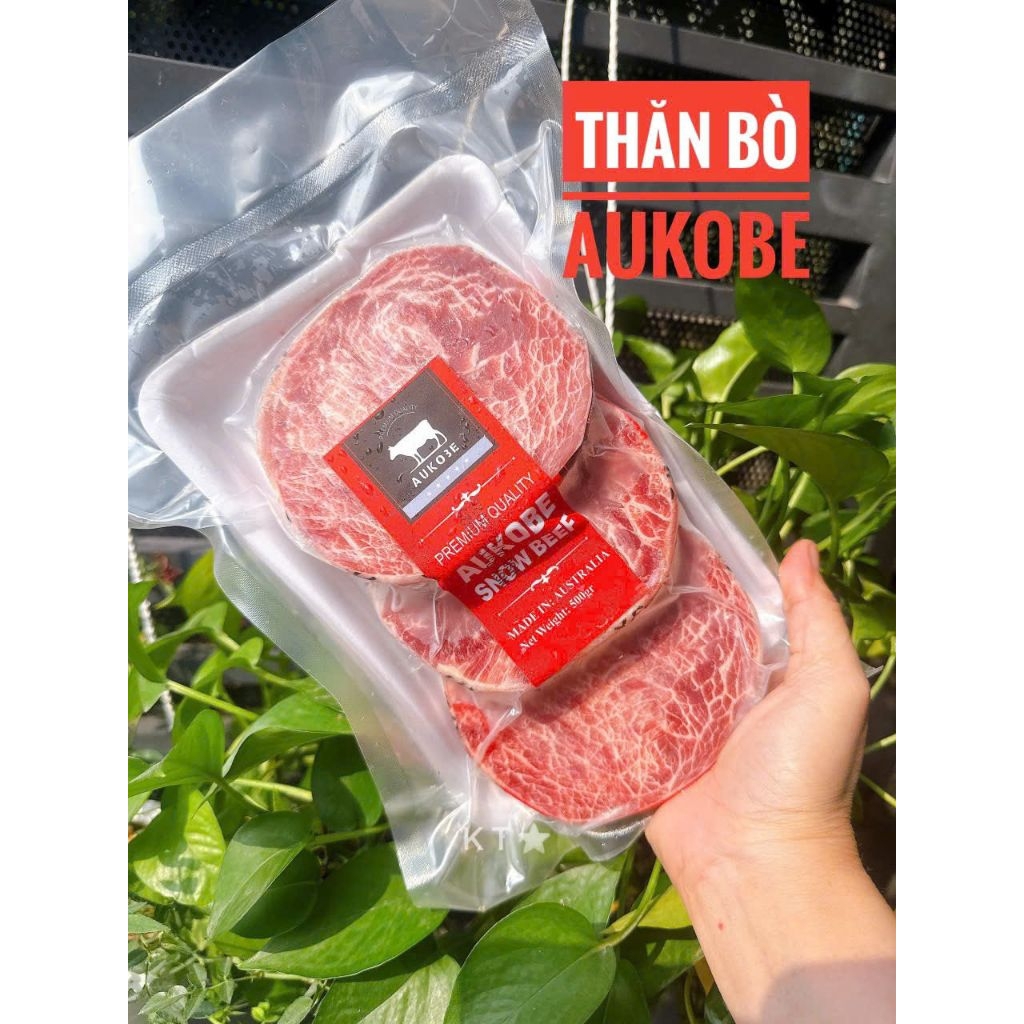 THĂN  BÒ TUYẾT AUKOBE. Khay 500g 3 miếng (giao hoả tốc)